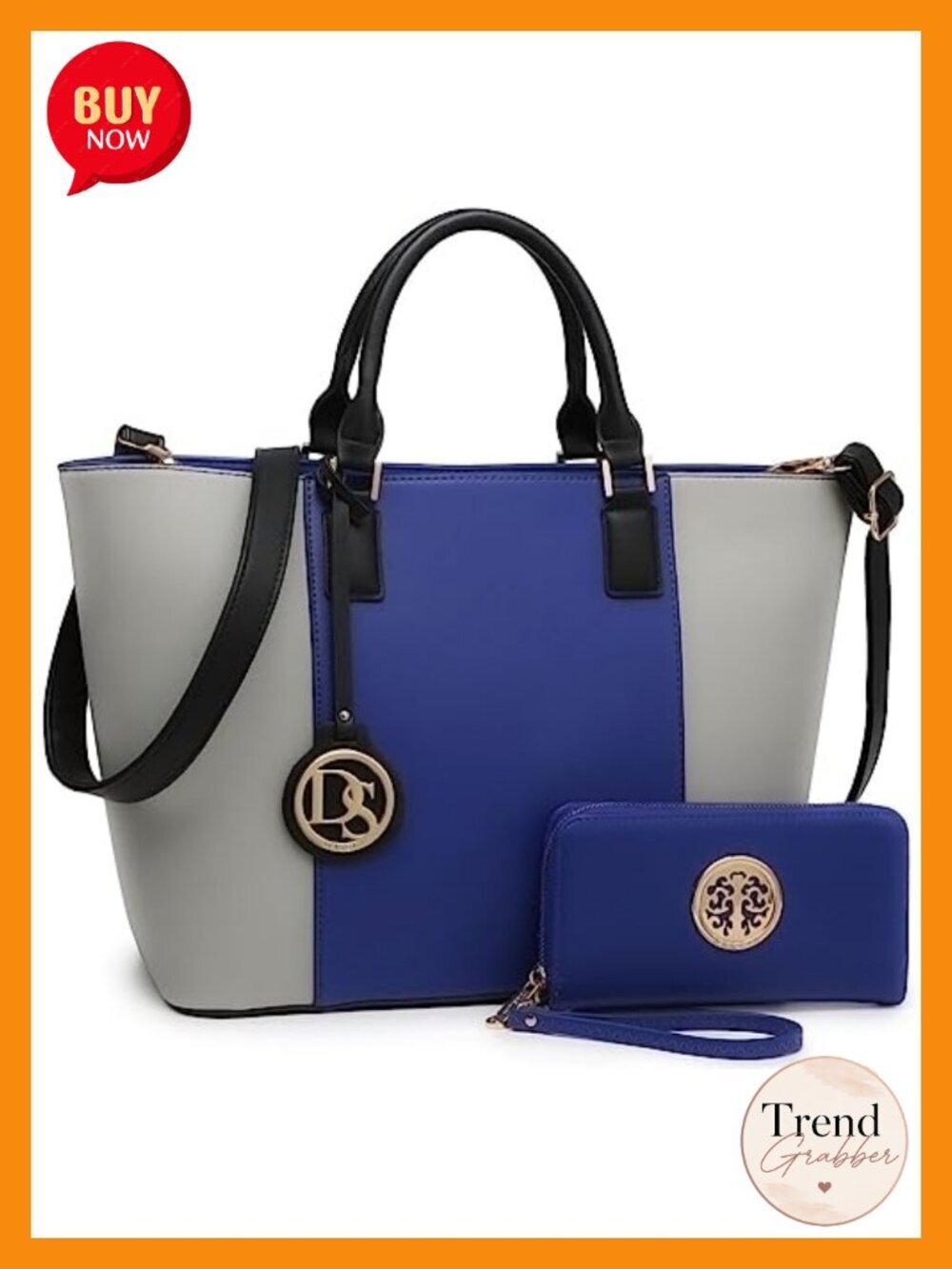 Vegan Leather Large Tote Bag with Matching Wallet and Tassel